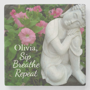 Personalized Sip Breathe Repeat Buddha Zen – Name Stone Coaster