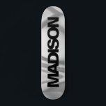 Personalized Skateboard Name Black Grey Cool<br><div class="desc">Easily personalize this colorful Skateboard on Grey Wave abstract design featuring black and cool sans serif font. Add your name,  choose font,  change size and position,  add clipart,  photos and shapes. Simple and beautiful,  perfect as gift idea for boys and girls.</div>