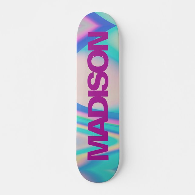 Personalized Skateboard Name Retro 90 Vaporwave (Front)