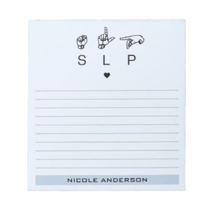 Personalized SLP Speech Language Pathologist ASL Notepad
