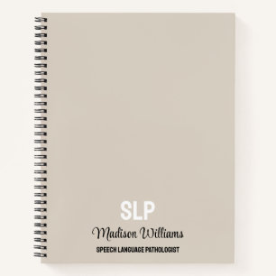 Personalized SLP Speech Language Pathologist Gift Notebook