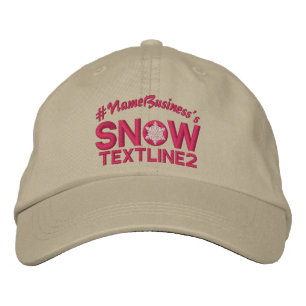 Personalized Snow Embroidered Snowflake Girly Pink Hat