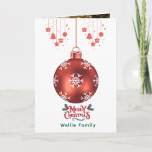 Personalized Snowflake Ornament Christmas Card