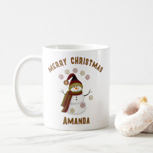Personalized Snowman Christmas Coffee Mug