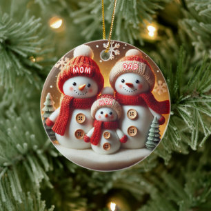Personalized Snowman Family Ornament