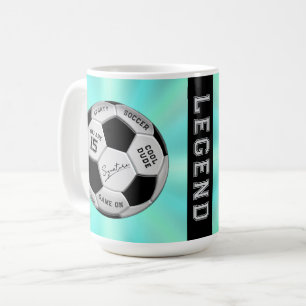 Personalized Soccer Ball Birthday Age Name Text Coffee Mug