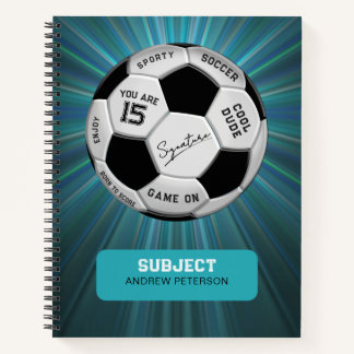 Personalized Soccer Ball Birthday | Age Name Text Notebook