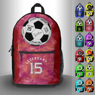 Personalized Soccer Ball Birthday | Age Name Text Printed Backpack