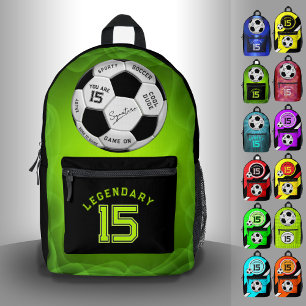 Personalized Soccer Ball Birthday    Age Name Text Printed Backpack