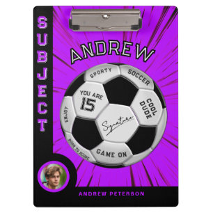 Personalized Soccer Ball Bold Font Pink Milestone  Clipboard