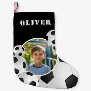 Personalized Soccer Ball Football Boy Photo  Small Christmas Stocking
