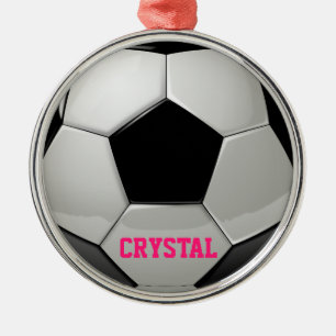 Personalized Soccer Ball Pink Ornament