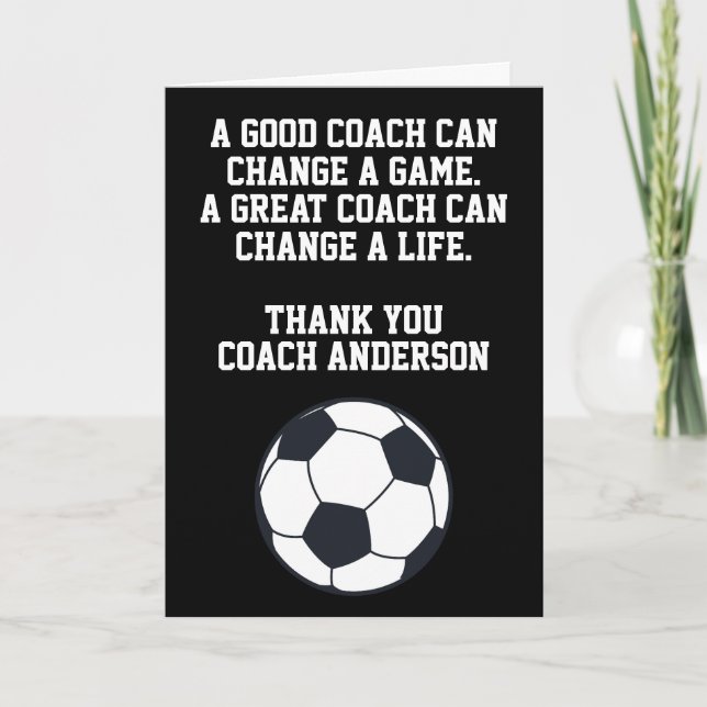 Personalized Soccer Coach From Team Players Card (Front)