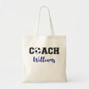 Personalized soccer / futbol coach team tote bag