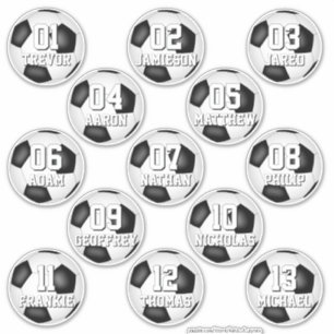 personalized soccer stickers for 13 boys girls