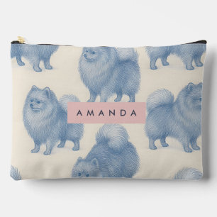 Personalized Soft and Cute Pomeranian Pattern Accessory Pouch