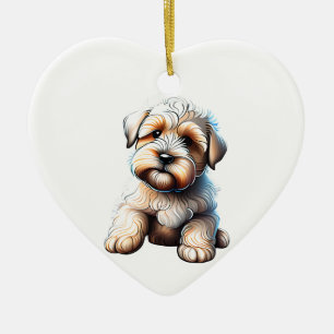 Personalized Soft Coated Wheaten Terrier Puppy Ceramic Tree Decoration