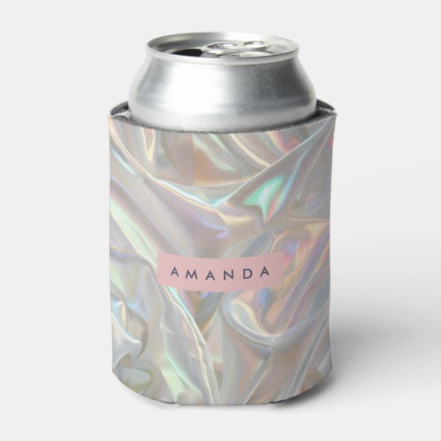 Personalized Soft Iridescent Pearl Shimmer Can Cooler (Can Front)