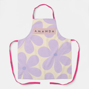 Personalized Soft Lavender Daisy Flower  Apron