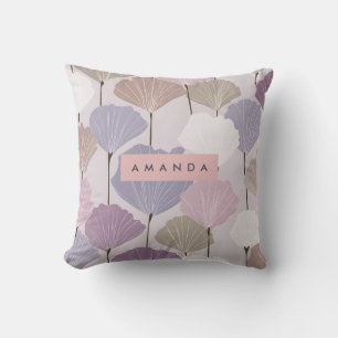 Personalized Soft Mauve and Lilac Floral Elegance Cushion