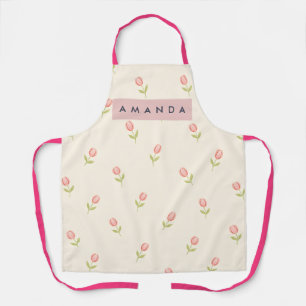 Personalized Soft Pastel Blush Pink Tulip Apron