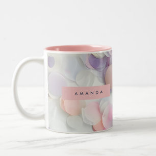 Personalized Soft Pastel Confetti Design Two-Tone Coffee Mug