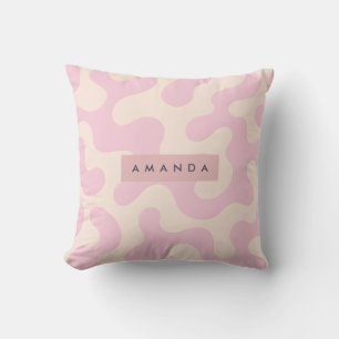 Personalized Soft Pink and Beige Abstract Camo Cushion