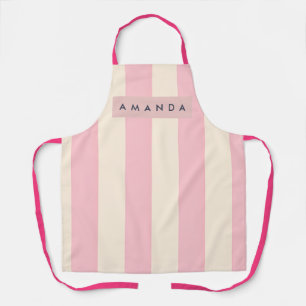 Personalized Soft Pink and Cream Stripe Apron