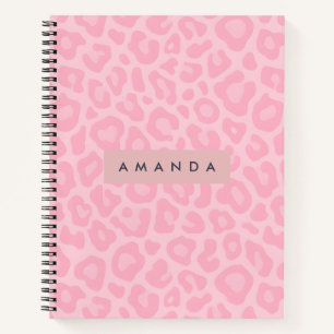 Personalized Soft Pink Leopard Print Notebook