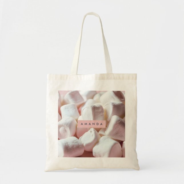 Personalized Soft Pink Marshmallow Dream Tote Bag (Front)