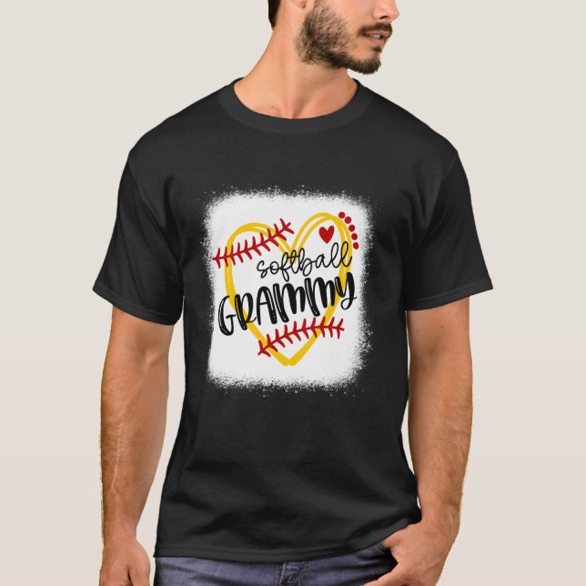 Personalized Softball Heart Tee Cute Grammy Women  (Front)