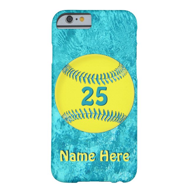 PERSONALIZED Softball iPhone 6 Cases Turquoise (Back)
