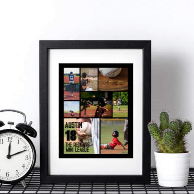 Personalized Softball Photo Collage Name Team # Poster (Creator Uploaded)