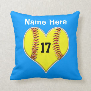 PERSONALIZED Softball Pillows with NAME and NUMBER