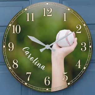 Personalized Softball Pitcher Custom Name  Large Clock