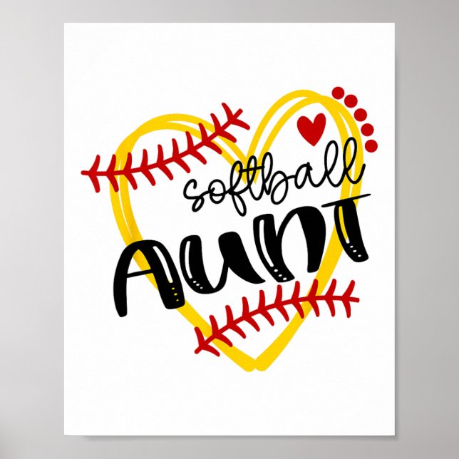 Personalized Softll Heart Tee Cute Aunt Women Soft Poster (Front)