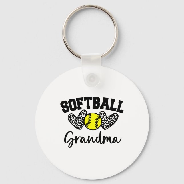 Personalized Softll Heart Tee Cute Grandma Men Sof Key Ring (Front)