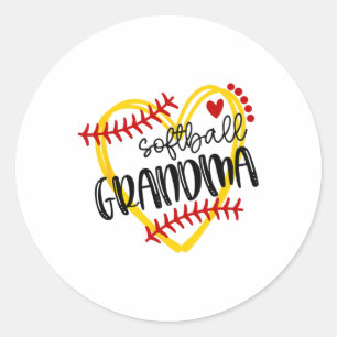 Personalized Softll Heart Tee Cute Grandma Women S Classic Round Sticker