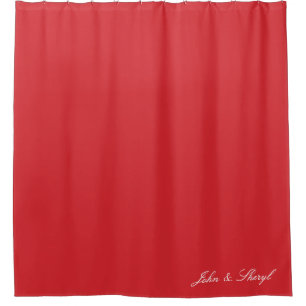 Personalized Solid Red Shower Curtain