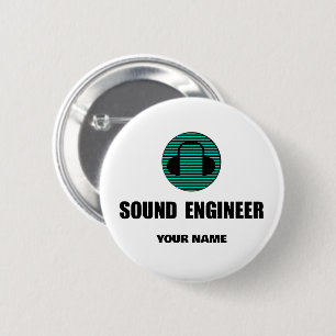 Personalized Sound Engineer Audio Engineering 6 Cm Round Badge