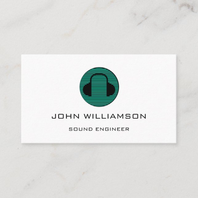 Personalized Sound Engineer Audio Engineering Business Card (Front)