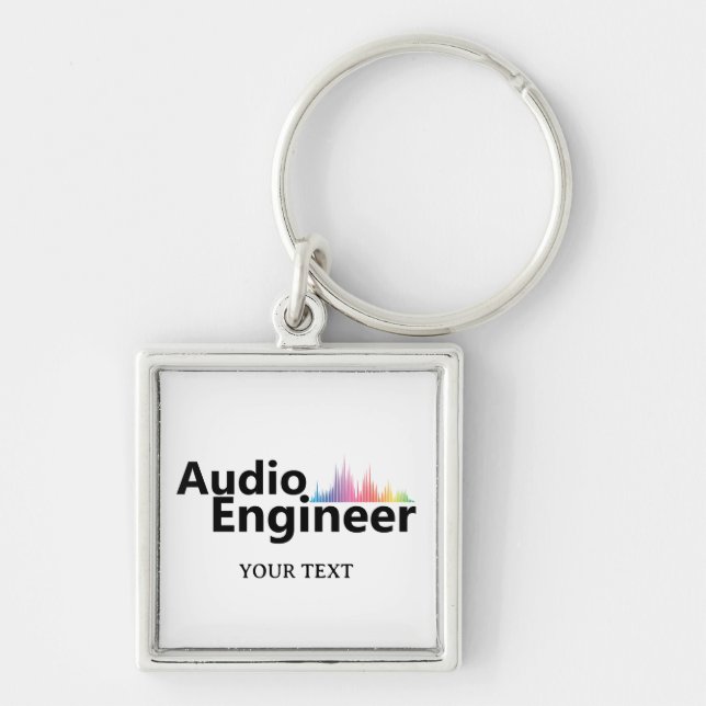 Personalized Sound Engineer Audio Engineering Key Ring (Front)