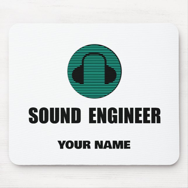 Personalized Sound Engineer Audio Engineering Mouse Mat (Front)