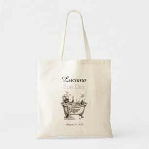 Personalized Spa Day Tote Bag - Custom Name