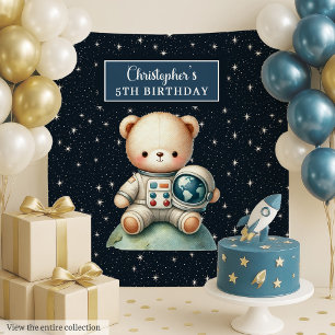 Personalized Space Bear Wall Decor for Boys Tapestry
