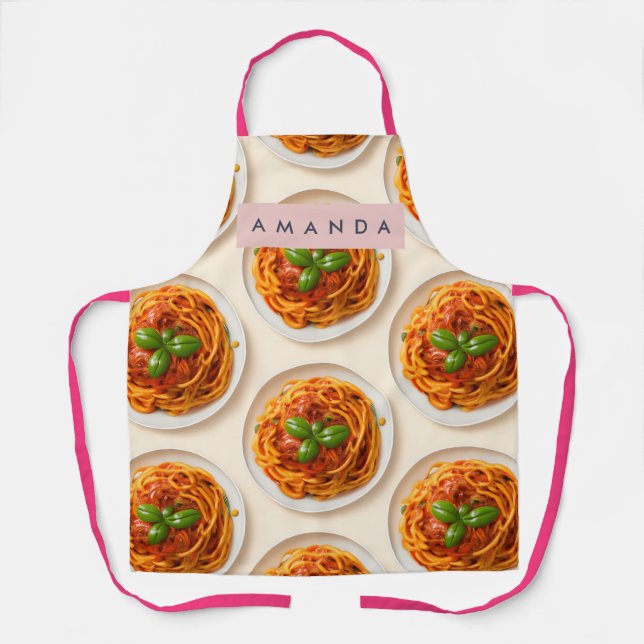 Personalized Spaghetti Bowl Foodie Apron (Front)