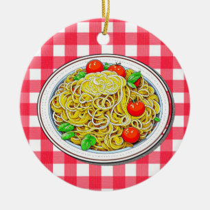 Personalized Spaghetti Christmas Ceramic Tree Decoration