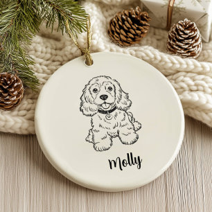 Personalized Spaniel Dog Christmas Ceramic Tree Decoration