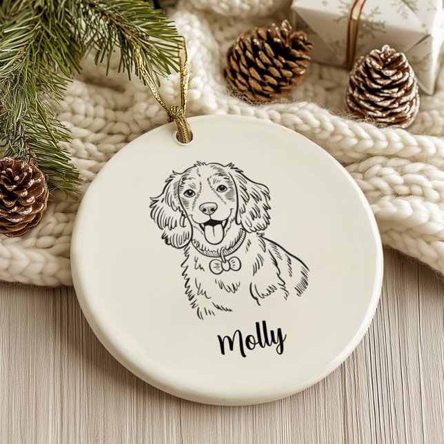 Personalized Spaniel Dog Christmas Ceramic Tree Decoration (Creator Uploaded)