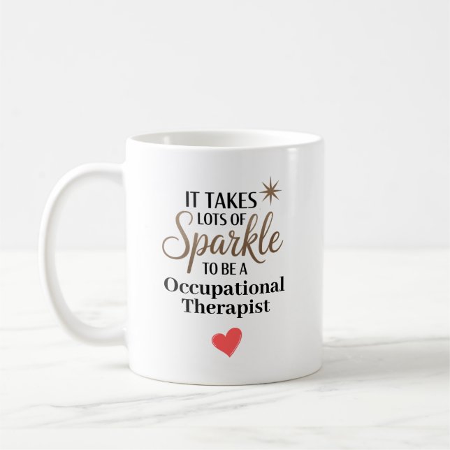 Personalized Sparkle Occupational Therapist Coffee Mug (Left)